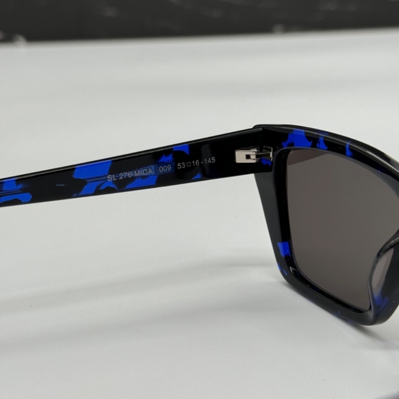 NEW SL276 MICA 009 SAINT LAURENT BLACK GREY CAT EYE SL 276 009 WOMEN SUNGLASSES - Picture 12 of 14